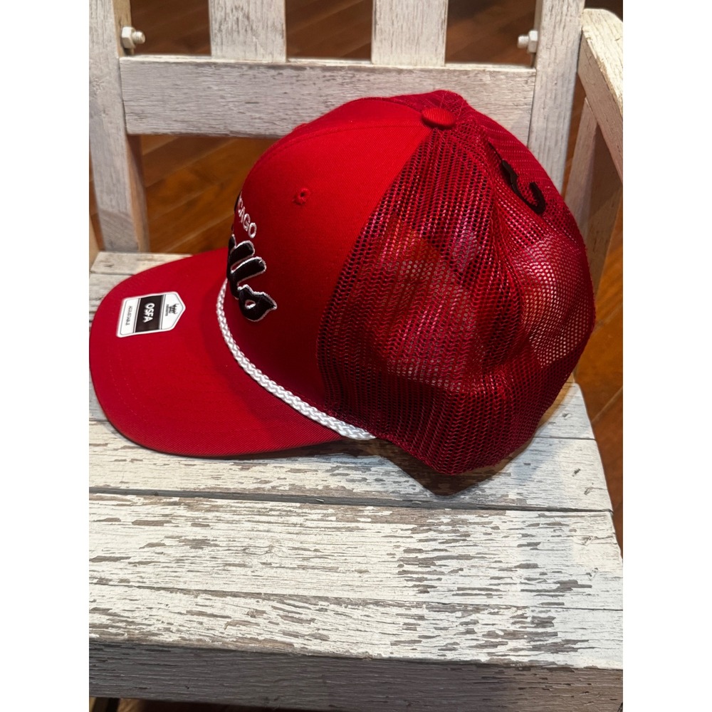 Chicago Bulls Fan Favorite Red Trucker Hat NBA Snapback Rope Mesh Cap OSFA New - Picture 3 of 4